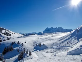 Gordijnen Dents du Midi, French Alps, Chatel, France © James
