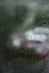Raindrops on the glass background