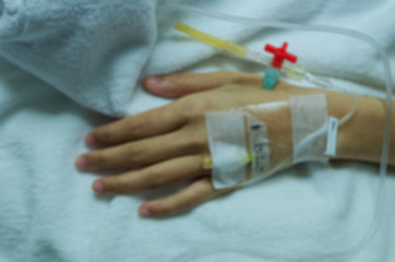 Soft focus hand is a popular area of saline and intravenous medications to patients.