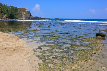Siung beach location in gunungkidul, yogyakarta, indonesia