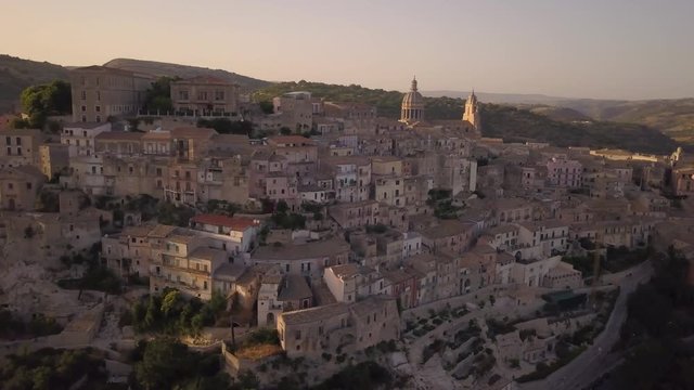 clockwise circling south side of Ragusa Ibla at sunset