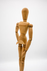 Wooden figure isolated on white