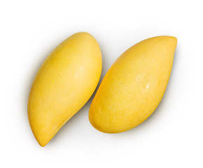 fresh mango isolate is on white background with clipping path