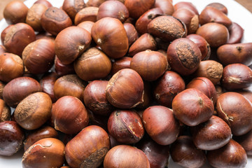Chestnuts closeup macro shot
