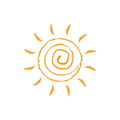 Vector swirl sun icon. Isolated on white background.