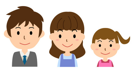 家族（父、母、娘）	