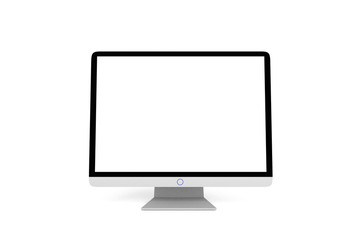 3d render, 3d illustration, lcd monitor with blank display front view