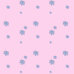  blue leaves on a pink background