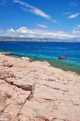 Rocky coastline and beautiful seaside of Croatia, travel photo