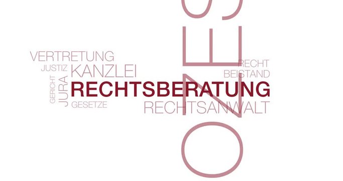 Rechtsberatung. Intro. Textanimation.
