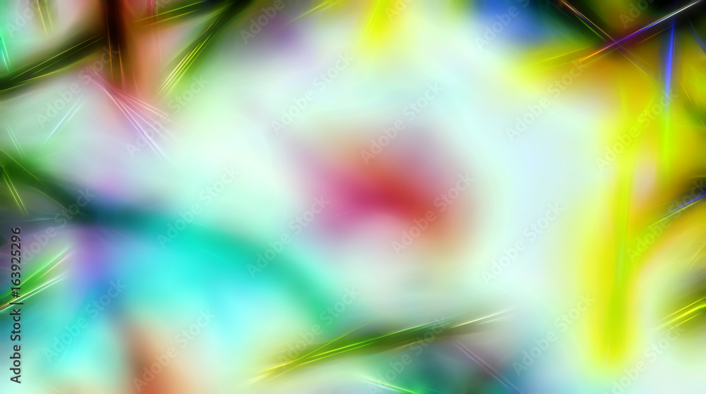 Poster background pattern with fractal needle structures and blurred radiant lights