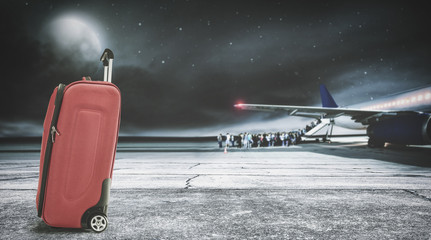 suitcase and air port 