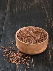 Flax seeds in bowl