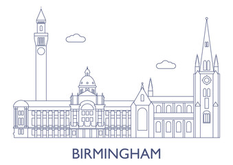 Birmingham. The most famous buildings of the city