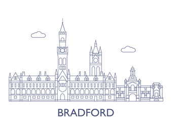Fototapeta na wymiar Bradford. The most famous buildings of the city
