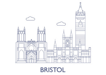 Fototapeta na wymiar Bristol. The most famous buildings of the city
