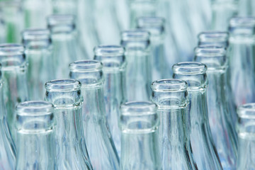 Water bottles close up