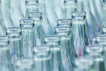 Water bottles close up