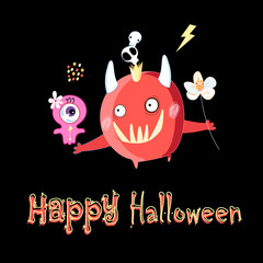 Bright color background with monsters