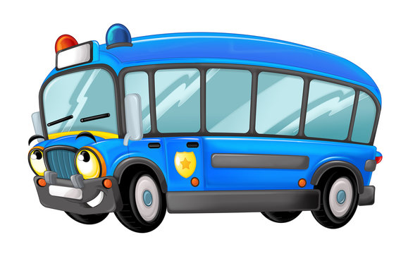 recommend clip art: cartoon happy and funny police bus - truck smiling vehicle 