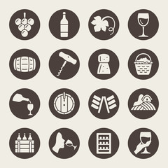 Wine icon set