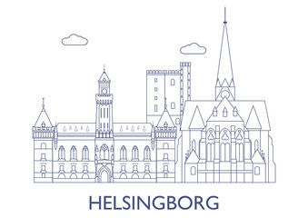 Naklejka premium Helsingborg. The most famous buildings of the city