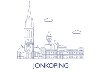 Obraz premium Jonkoping. The most famous buildings of the city