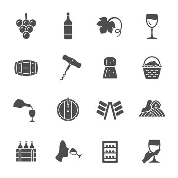 Wine production icons