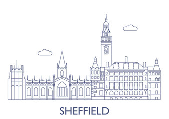 Fototapeta premium Sheffield, The most famous buildings of the city