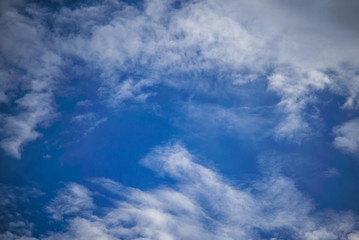 Blue sky and thin clouds background