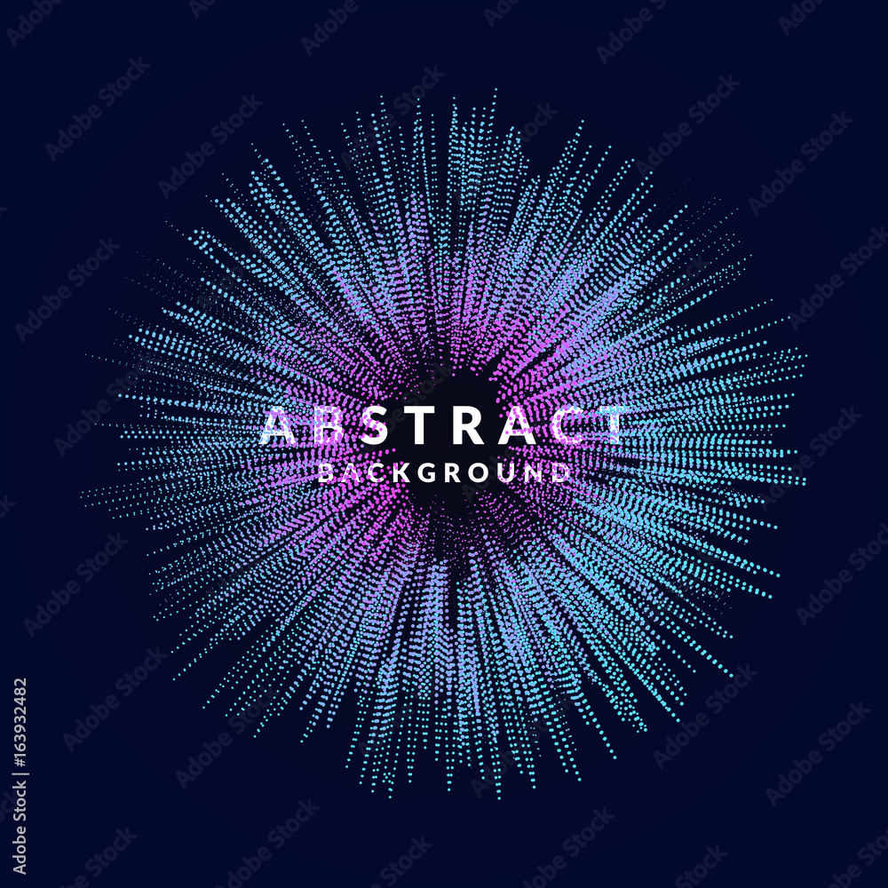 Aufkleber vector abstract background with a colored dynamic waves, line and particles. illustration in minimal
