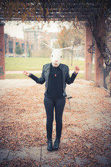 rabbit mask woman