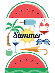 Summer time with summer items poster