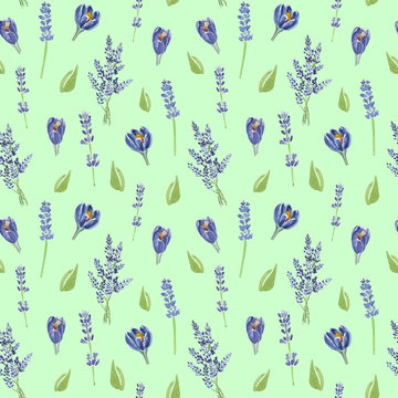 Watercolor lavender pattern 