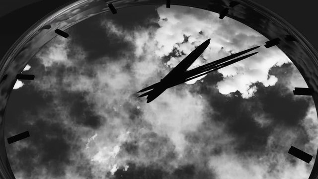 4k clock in timelapse & fast flying cloud background,watch in time.