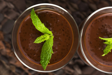 Chocolate chia seeds pudding