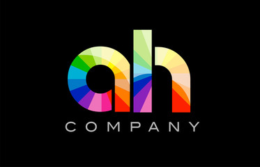  AH A H alphabet letter mosaic vector design