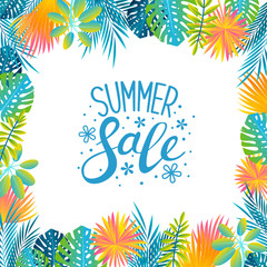 Tropical leaves background for Your summer design