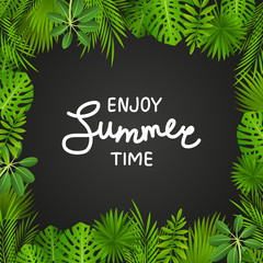 Tropical leaves background for Your summer design