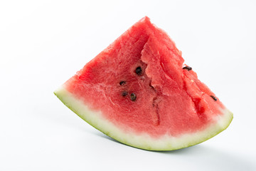 Slice of watermelon isolated over white background
