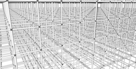 Abstract sketch, Architectural ,Construction ,Wireframe