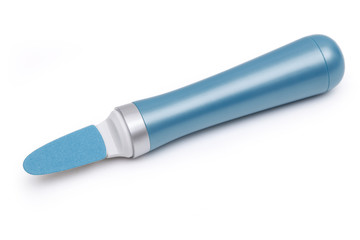 Electric nail file on white background