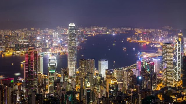 The peak, Hong Kong, 28 May 2017 -: Hong Kong at night