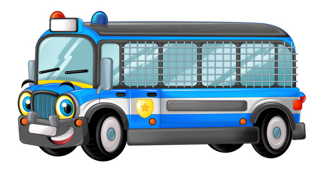 recommend clip art: cartoon happy and funny police bus - truck smiling vehicle 