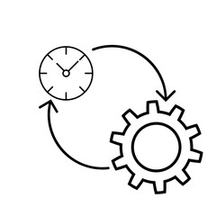 Productivity line, time management icon
