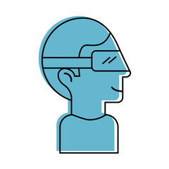 Man with virtual reality glasses vector illustration design
