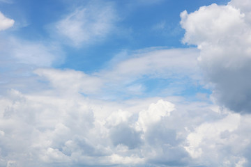blue sky background with white clouds closeup