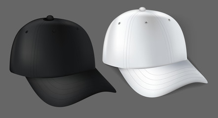 White and black caps.