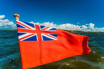 uk red ensign the british maritime flag flown from yacht