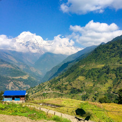 Obraz na płótnie Canvas landscape from Annapurna circuit, himalaya, nepal